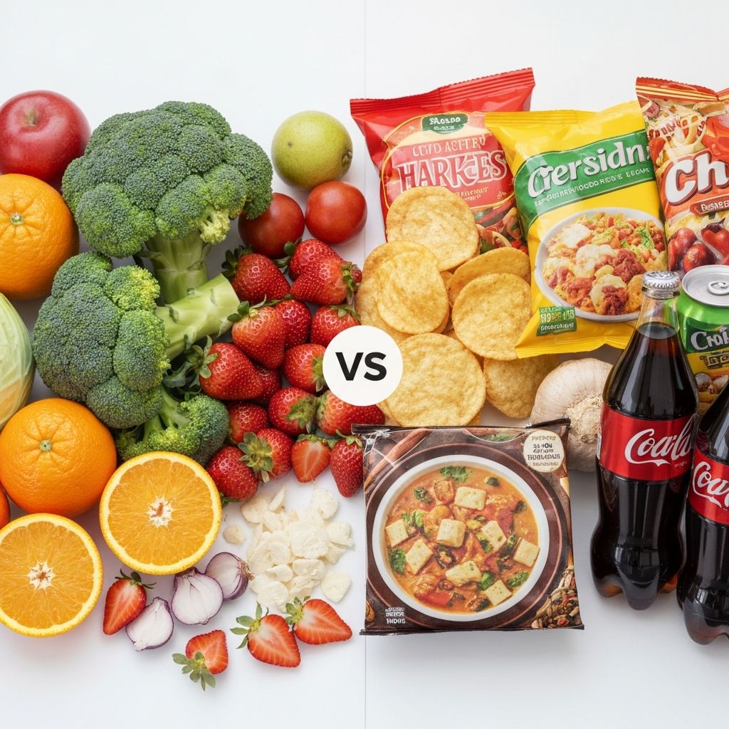 Healthy whole foods versus processed foods